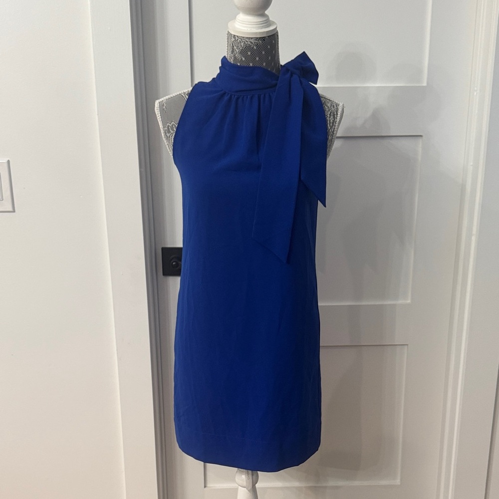 Ann Taylor Royal Blue Bow-Tie Mini Dress